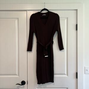 Calvin Klein Women's Longsleeve Professional Sweaterdress Dark Brown Size XL‎